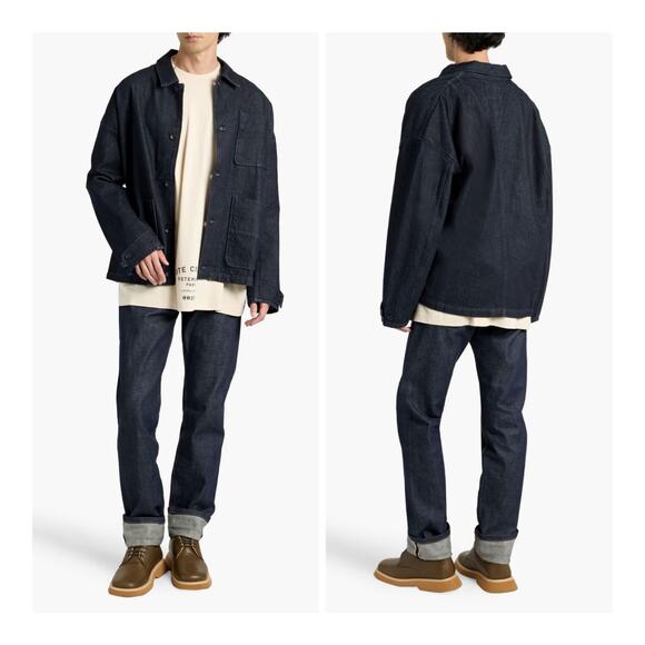 Rag & Bone Mercer Denim Dark Wash Chore Jacket Cotton Patch Pockets Designer XL - Picture 12 of 12